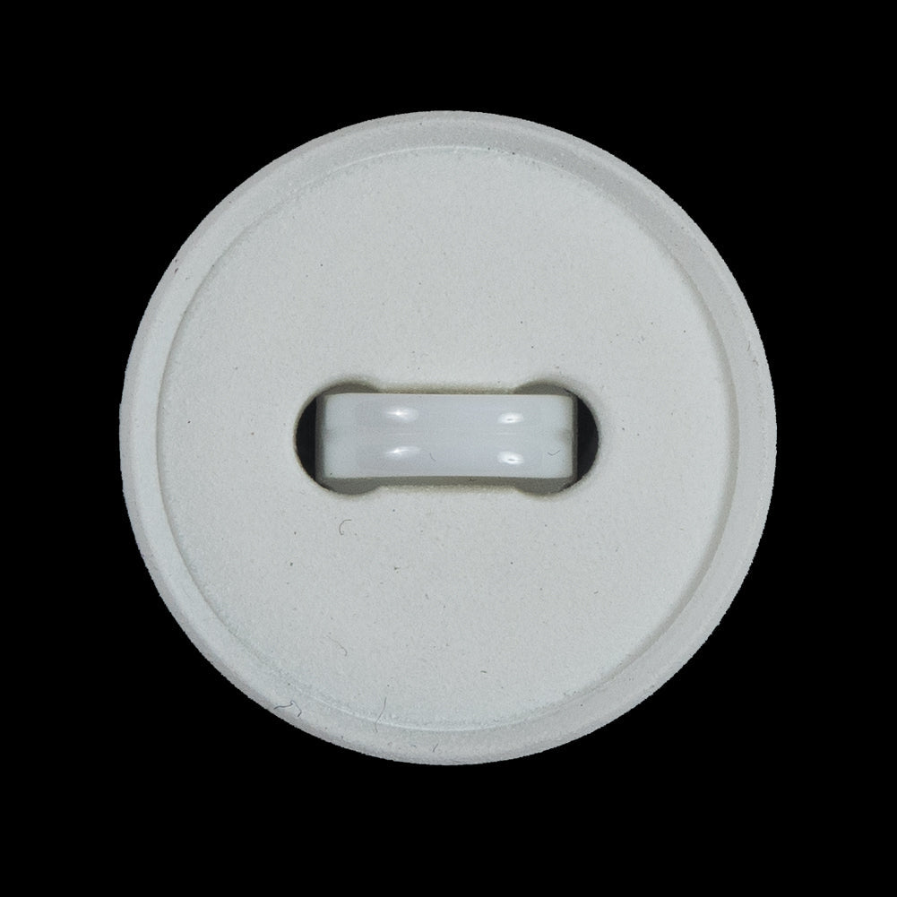 White Sewn Look Plastic Shank Back Button - 44L/28mm