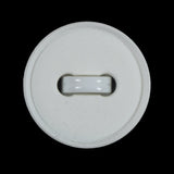 White Sewn Look Plastic Shank Back Button - 44L/28mm