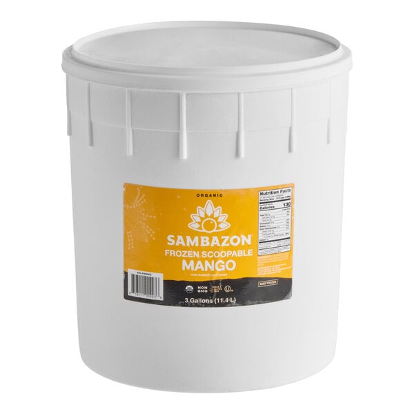 Sambazon Organic Mango Sorbet 3 Gallon