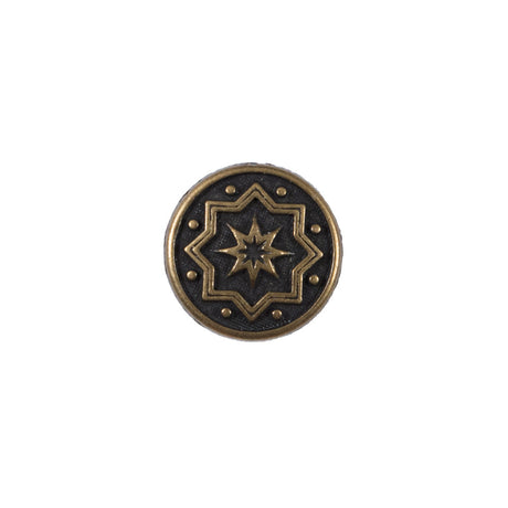 Bronze Etched Metal Button - 24L/15mm