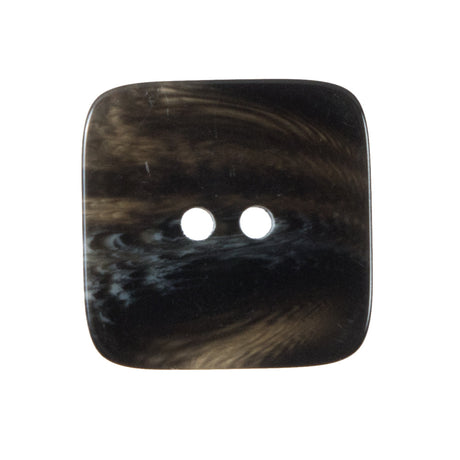 Black Square Two-Hole Plastic Button - 44L/28mm