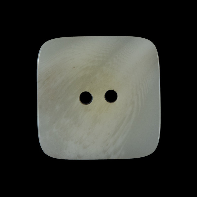 White Square Two-Hole Plastic Button - 44L/28mm