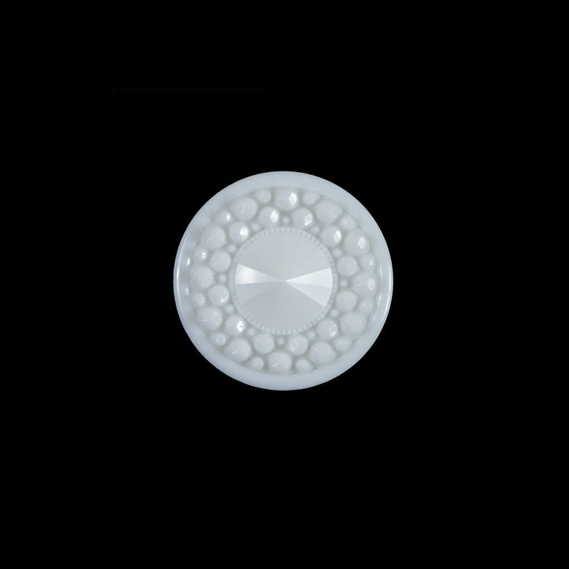 White 3-Dimensional Dotted Shank-Back Button - 24L/15mm