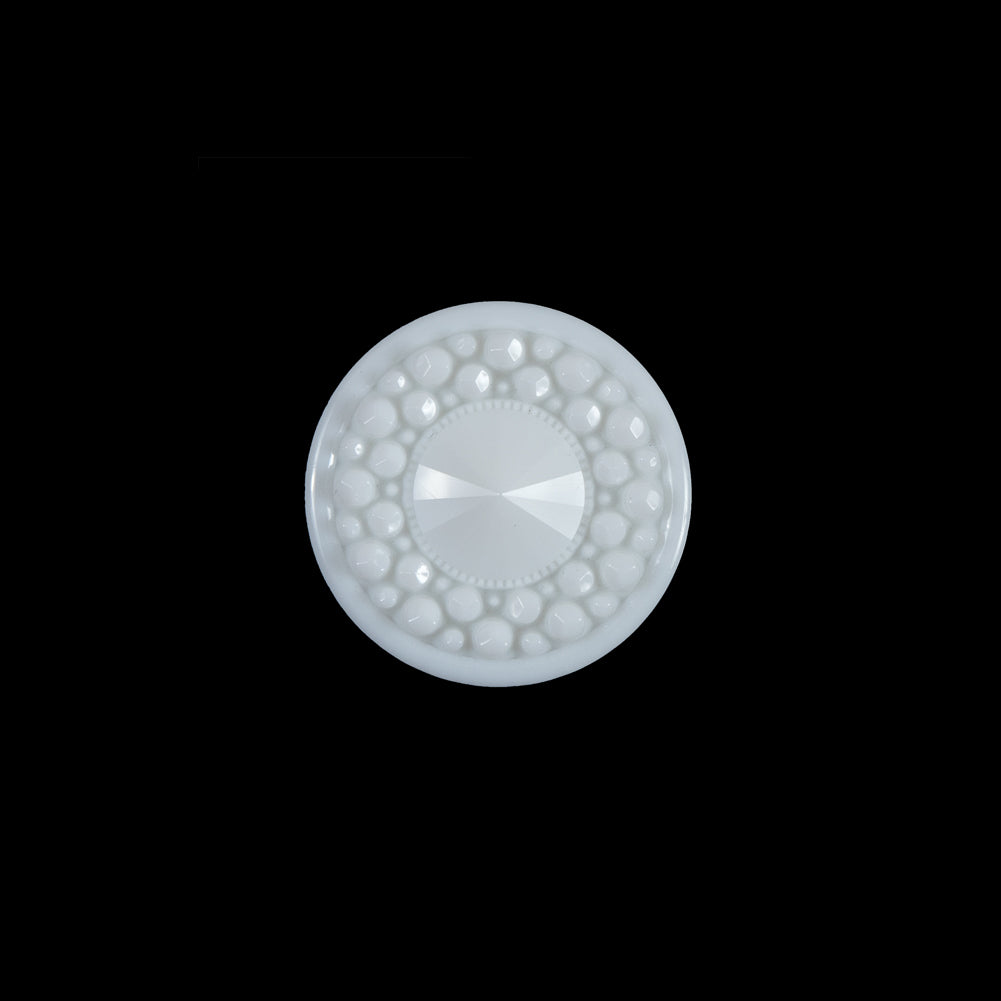 White 3-Dimensional Dotted Shank-Back Button - 24L/15mm