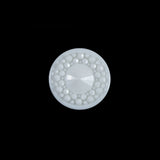 White 3-Dimensional Dotted Shank-Back Button - 24L/15mm