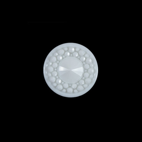 White 3-Dimensional Dotted Shank-Back Button - 24L/15mm