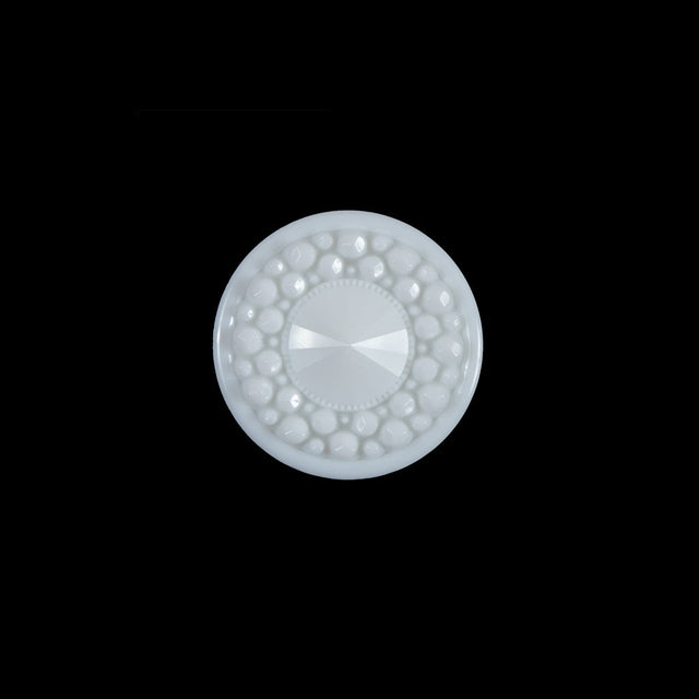 White 3-Dimensional Dotted Shank-Back Button - 24L/15mm