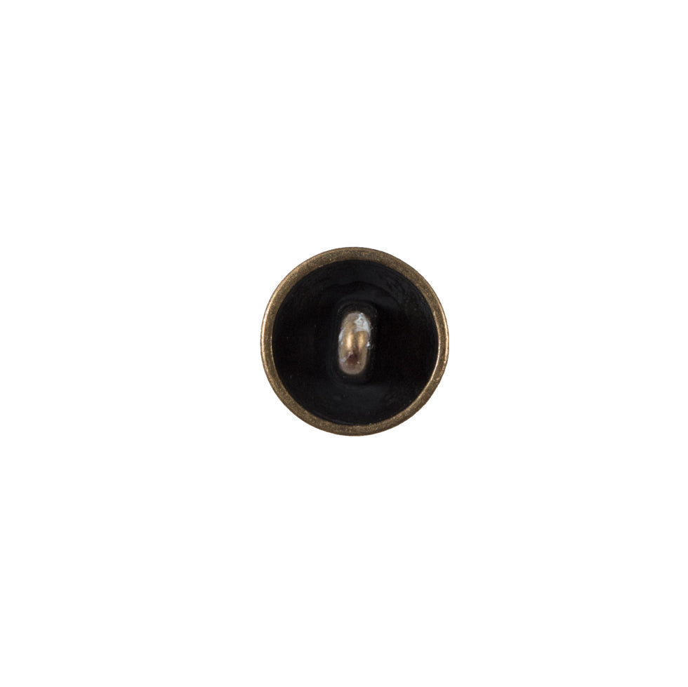 Antique Gold Etched Dome-Shaped Metal Button - 18L/11.5mm