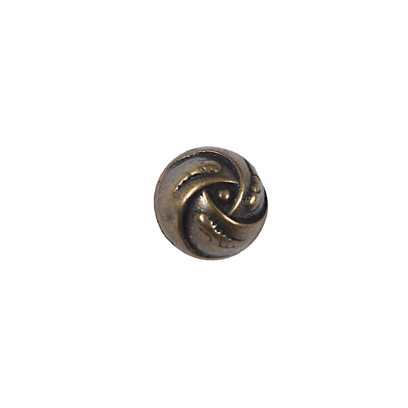 Antique Gold Etched Dome-Shaped Metal Button - 18L/11.5mm