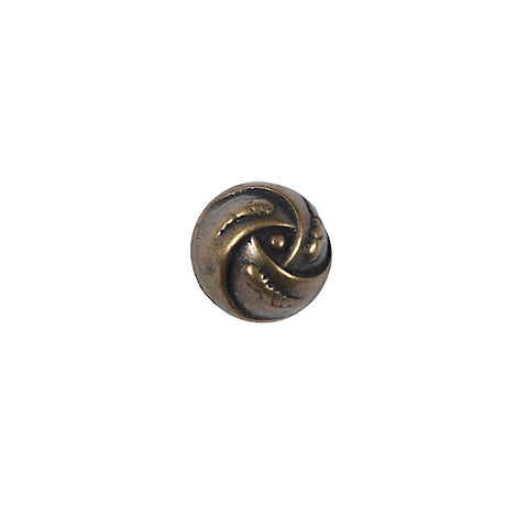 Antique Gold Etched Dome-Shaped Metal Button - 18L/11.5mm