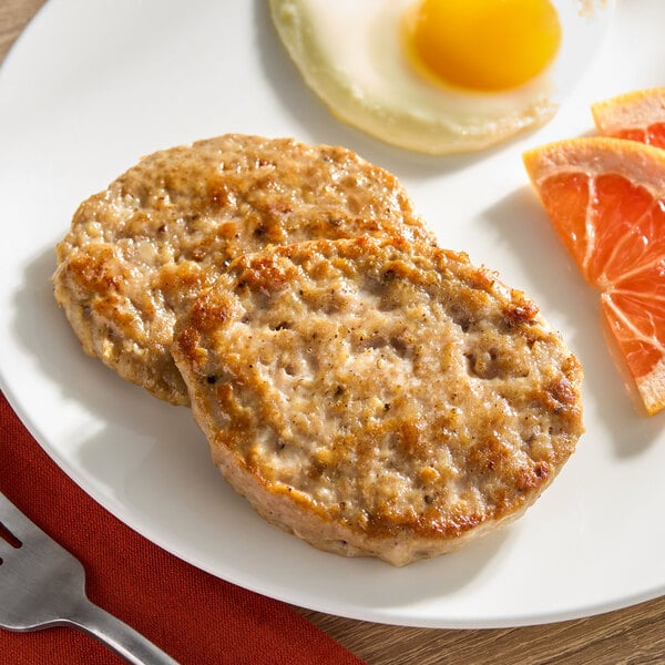 John F. Martin Raw Uncooked Pork Sausage Patty 4 oz. - 96/Case
