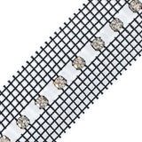 Silver and Black 1 Row Rhinestone Trimming - 1.25"
