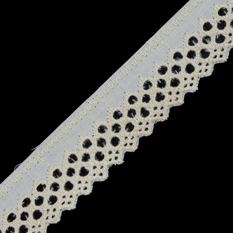 Beige Cotton Eyelet Trimming - 0.75"