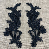 Beaded Corded Floral Lace Applique