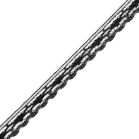 Black Fine Lace Trim - 0.5"