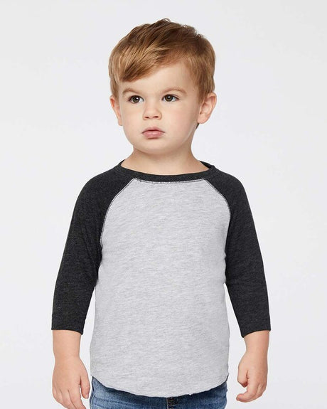 RADYAN® Cozy Toddler Baseball Fine Jersey 3/4 Sleeve Tee - 3330