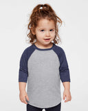RADYAN® Toddler Baseball Fine Jersey Three Quarter Sleeve Tee