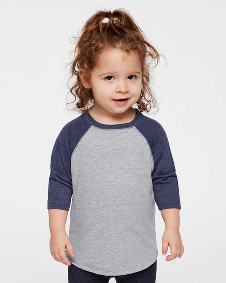 Rabbit Skins® Toddler Baseball Fine Jersey Three Quarter Sleeve Tee - 3330
