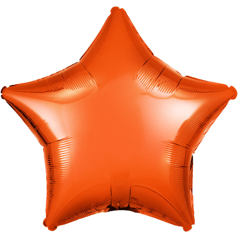 Star Metallic Orange Foil Balloon