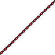 Red and Black Cotton Floral Trim - 0.375"