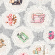 Cotton Sewing Doilies Fabric Gray Sew Shabby Chic 44/45"
