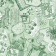 Cotton Sewing Ephemera Fabric Light Green 44/45"