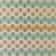 Aqua Sky, Ochre and Metallic Gold Polka Dotted and Striped Brocade