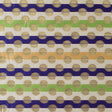 Deep Blue, Jasmine Green and Metallic Gold Polka Dotted and Striped Brocade