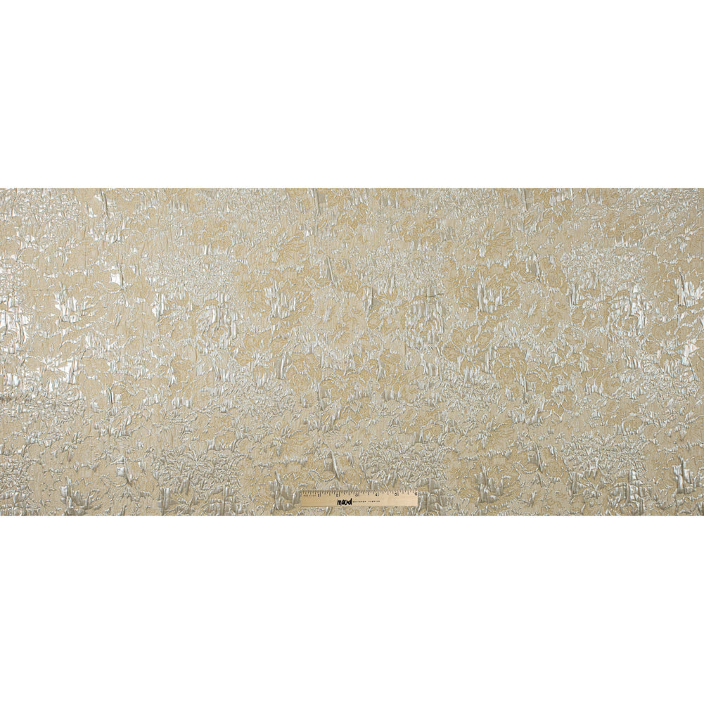 Metallic Silver and Sea Mist Abstract Floral Brocade/Jacquard
