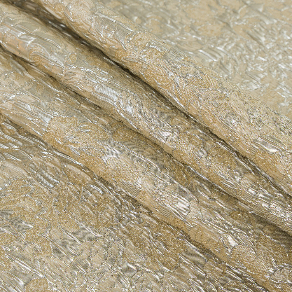 Metallic Silver and Sea Mist Abstract Floral Brocade/Jacquard