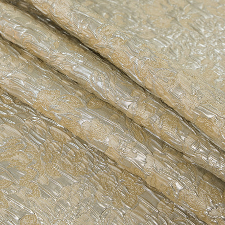 Metallic Silver and Sea Mist Abstract Floral Brocade/Jacquard
