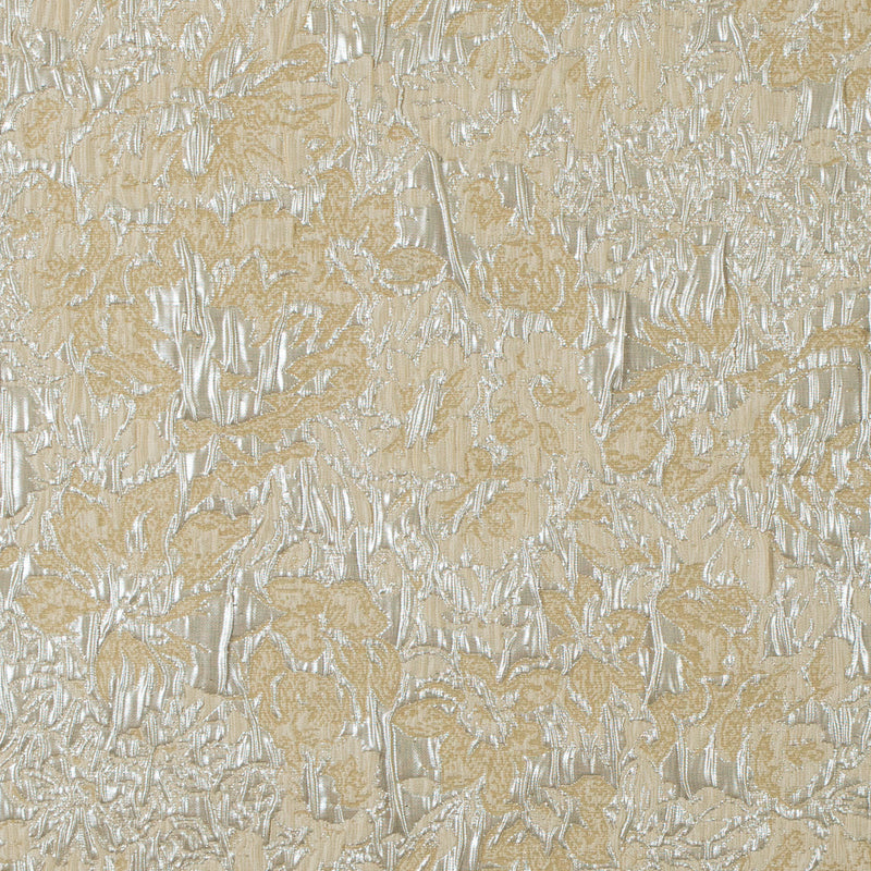 Metallic Silver and Sea Mist Abstract Floral Brocade/Jacquard