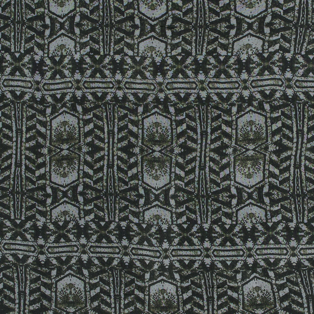 Rifle Green Tribal Printed Silk Chiffon