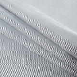White and Cool Gray Striped Polyester Woven