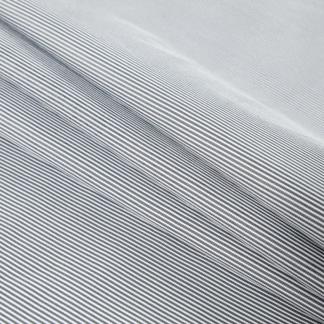 White and Cool Gray Striped Polyester Woven