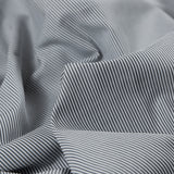 White and Cool Gray Striped Polyester Woven