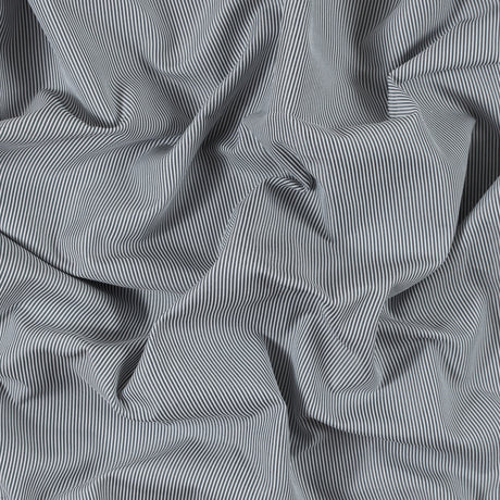 White and Cool Gray Striped Polyester Woven