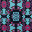 Pink and Green Floral Polyester Jersey
