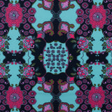 Pink and Green Floral Polyester Jersey