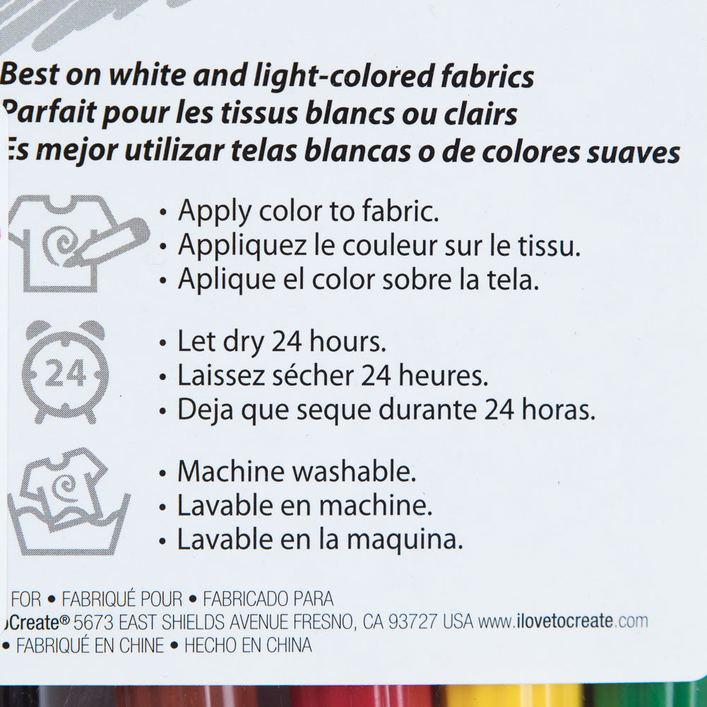 Tulip Dual Tip Primary Color Fabric Markers - 6-Pack