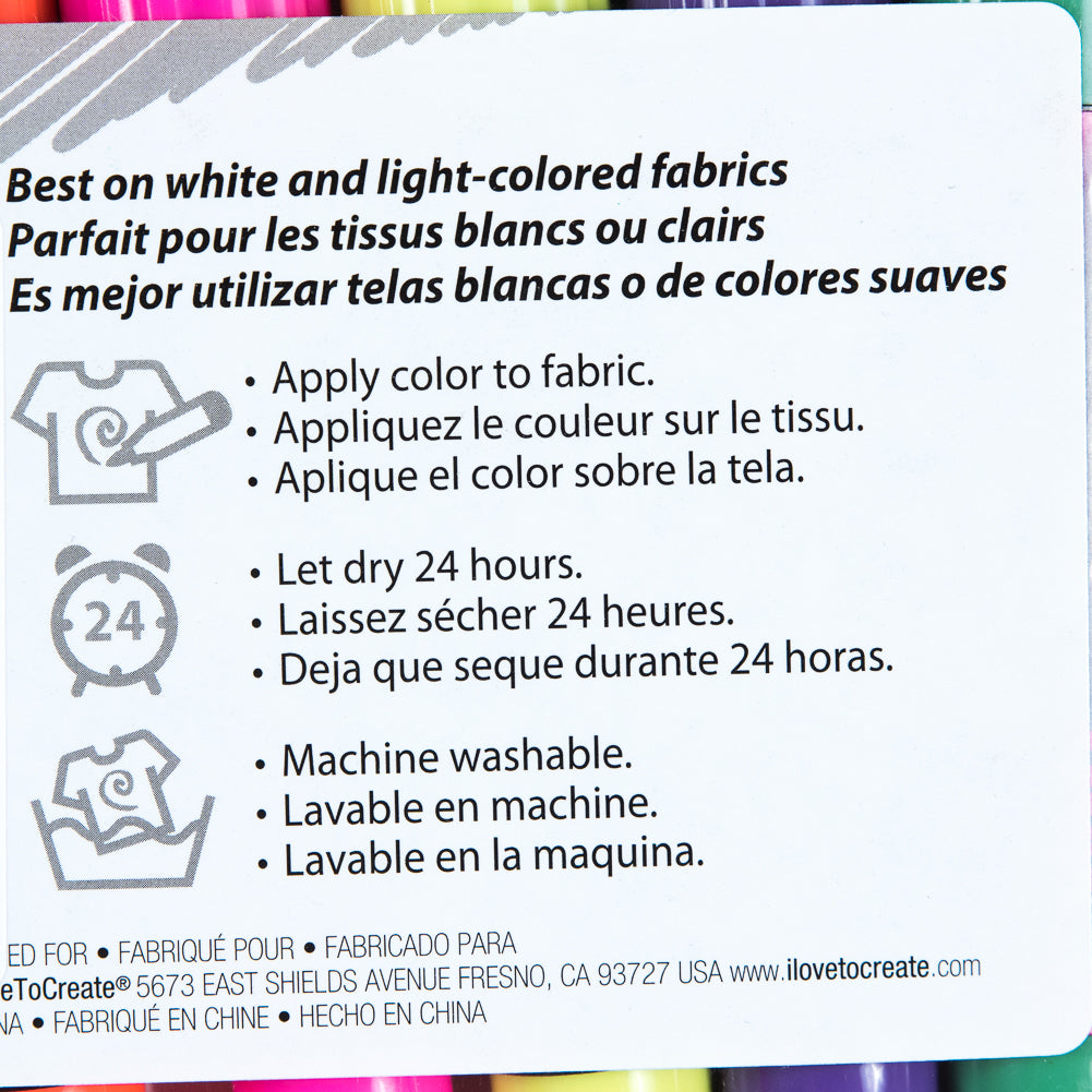 Tulip Dual Tip Neon Color Fabric Markers - 6-Pack