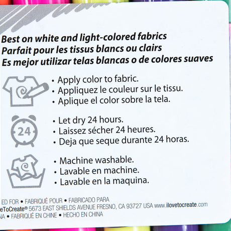 Tulip Dual Tip Neon Color Fabric Markers - 6-Pack