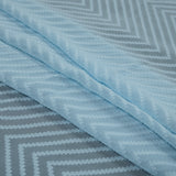 Light Pond Blue Chevron Burn-out Polyester Chiffon