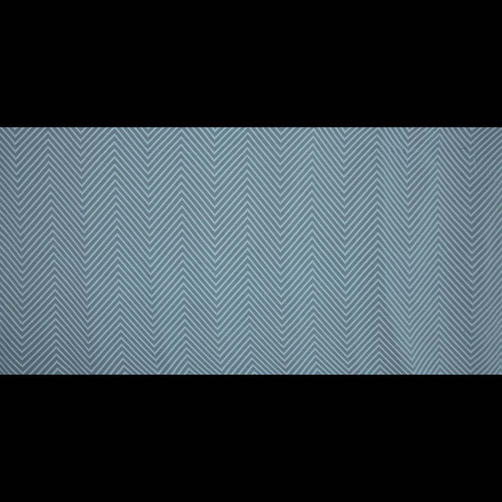 Light Pond Blue Chevron Burn-out Polyester Chiffon