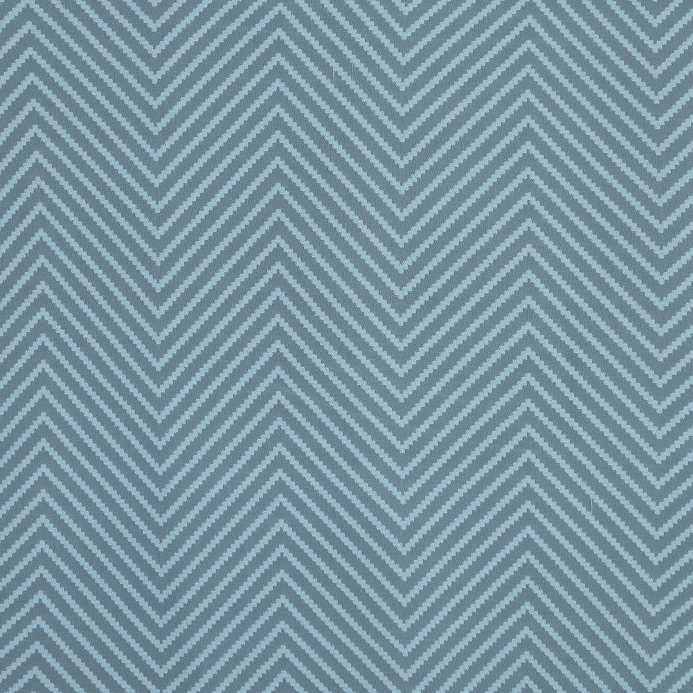 Light Pond Blue Chevron Burn-out Polyester Chiffon