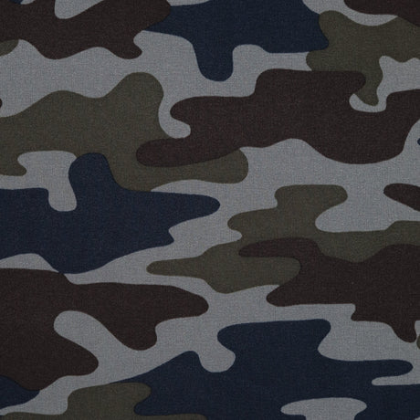 Waxy Camouflage Printed Stretch Polyester Shirting