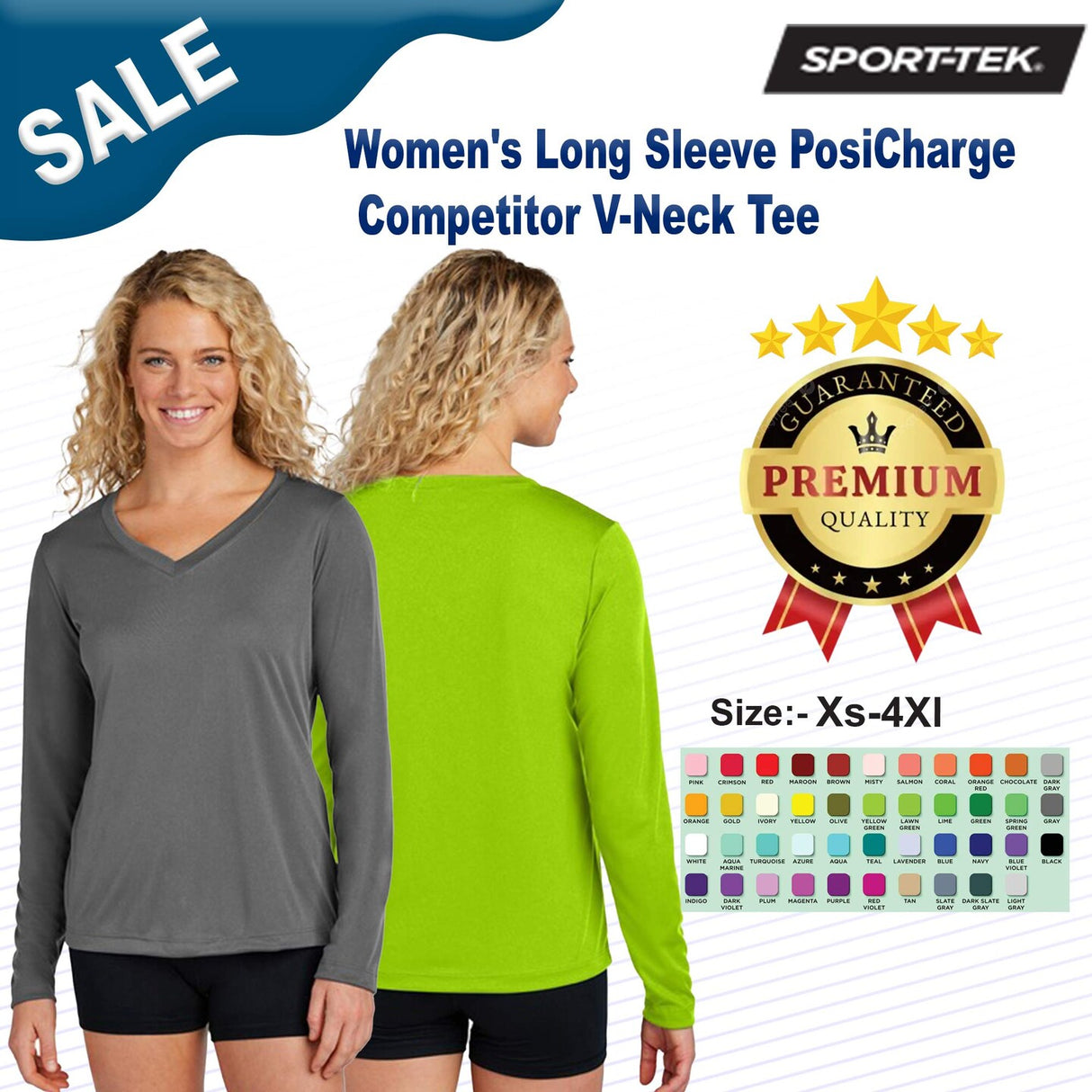Sport-Tek® Women's Long Sleeve PosiCharge Competitor V-Neck Tee