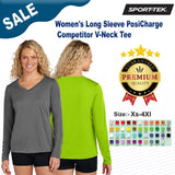 Sport-Tek® Women's Long Sleeve PosiCharge Competitor V-Neck Tee
