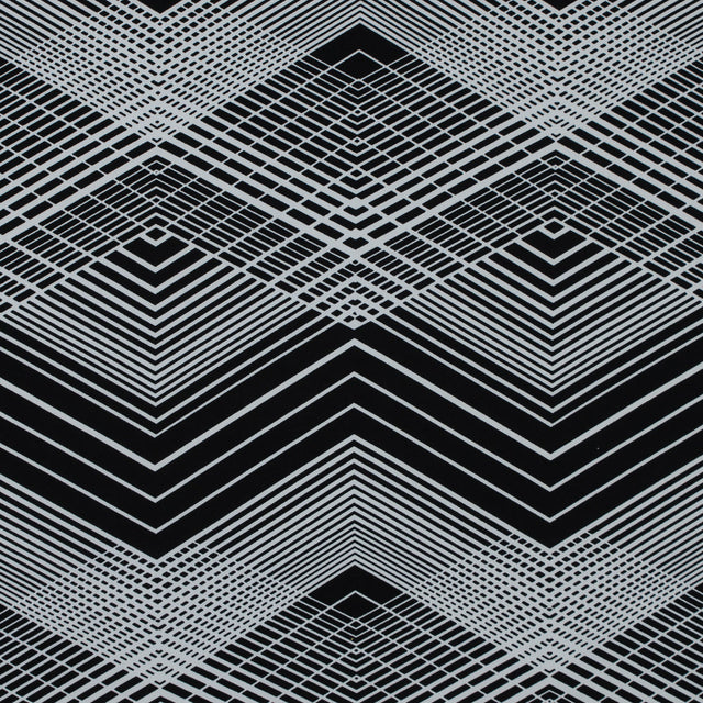 Black and White Geometric Polyester Jersey
