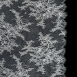 Corded Lace Panel With Finished Edges - Ivory Floral Fancy Border - 3 yards